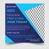 Free Class Instagram Banner Social Media Template Design vector