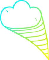 cold gradient line drawing cartoon decorative cloud element vector