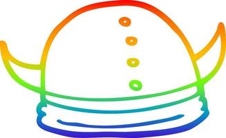 rainbow gradient line drawing cartoon viking helmet vector