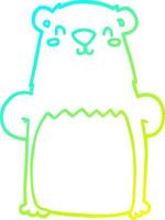 cold gradient line drawing cartoon bear vector