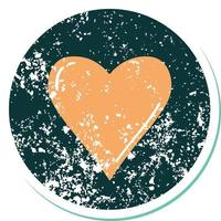 iconic distressed sticker tattoo style image of a heart vector