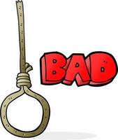 freehand drawn cartoon noose vector