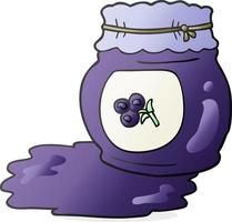 freehand drawn cartoon blueberry jam vector