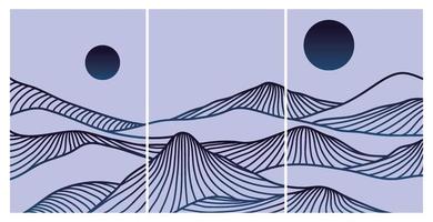 fondo japonés con vector de patrón de onda de línea. plantilla abstracta con patrón geométrico. diseño de diseño de montaña en estilo oriental.