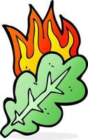 cartoon burning leaf symbol vector