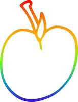 rainbow gradient line drawing cartoon of an apple vector