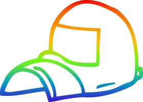 rainbow gradient line drawing cartoon cap vector