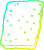 cold gradient line drawing cartoon biscuit vector