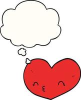 cartoon love heart and thought bubble vector