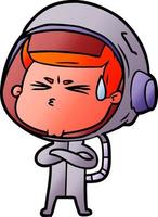 cartoon stressed astronaut vector