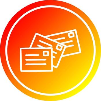 pila de letras circulares en espectro de gradiente caliente vector