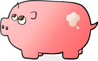 freehand drawn cartoon piggy bank vector