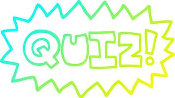 cold gradient line drawing cartoon quiz sign vector