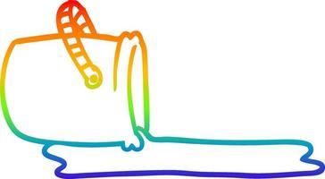 rainbow gradient line drawing cartoon bucket vector