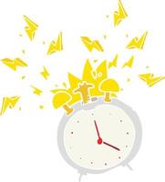 flat color illustration of ringing alarm clock vector