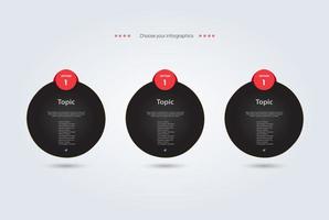 3 buttons of Vector infographic template, SET of three process infographic icons and banners template, infographic template for option, part, step, process designs