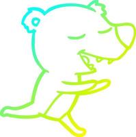 cold gradient line drawing cartoon bear vector