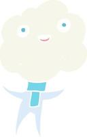 cute cloud head creature vector