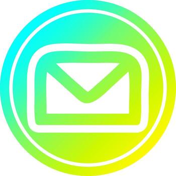 envelope letter circular in cold gradient spectrum vector