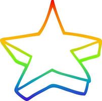 rainbow gradient line drawing cartoon shooting star vector