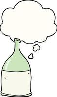 cartoon bottle and thought bubble vector