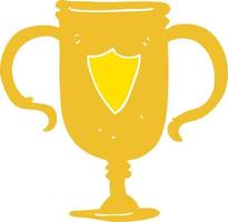 flat color illustration of sports trophy vector