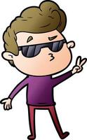 cartoon cool guy vector