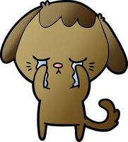 cute puppy crying cartoon vector