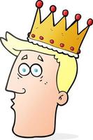 freehand drawn cartoon kings head vector