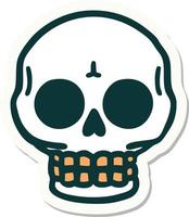 sticker of tattoo in traditional style of a skull vector