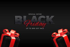 Black Friday Sale Invitation Card. Vector Illustration