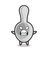 wrathful expression of the spoon mascot character vector