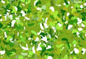 Light Green vector pattern with chaotic shapes.