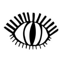 Ink brush drawn eye. Vector sign of human eye.