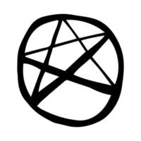 Pentagram symbol and pentagram symbol in circle . Vector illustration