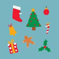 Colorful Doodled Christmas Icons vector