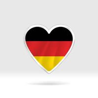 Heart from Germany flag. Silver button star and flag template. Easy editing and vector in groups. National flag vector illustration on white background.