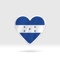 Heart from Honduras flag. Silver button star and flag template. Easy editing and vector in groups. National flag vector illustration on white background.