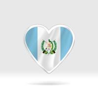 Heart from Guatemala flag. Silver button star and flag template. Easy editing and vector in groups. National flag vector illustration on white background.