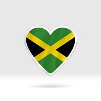 Heart from Jamaica flag. Silver button star and flag template. Easy editing and vector in groups. National flag vector illustration on white background.