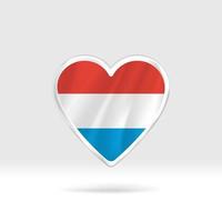 Heart from Luxembourg flag. Silver button star and flag template. Easy editing and vector in groups. National flag vector illustration on white background.