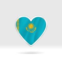 Heart from Kazakhstan flag. Silver button star and flag template. Easy editing and vector in groups. National flag vector illustration on white background.