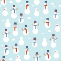 Flat Snowman Pattern vector