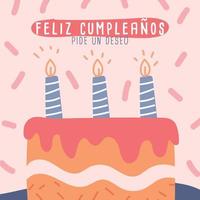 ilustración de pastel de cumpleaños vector