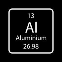 Aluminium symbol. Chemical element of the periodic table. Vector illustration.