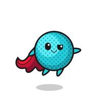 cute spiky ball superhero character is flying vector