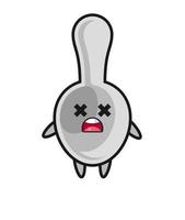 el personaje de la mascota de la cuchara muerta vector