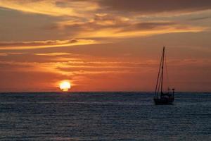 Wonderful sunset in french polynesia photo