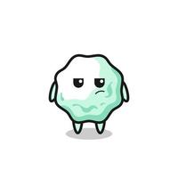 cute chewing gum character with suspicious expression vector