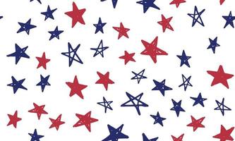 Independence Day USA. Presidents day. Hand drawn illustration. Stars grunge. vector